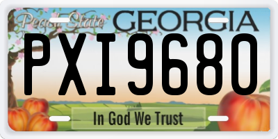 GA license plate PXI9680