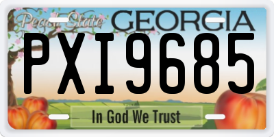 GA license plate PXI9685