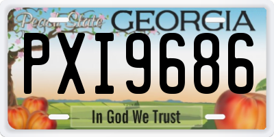 GA license plate PXI9686