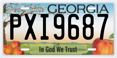 GA license plate PXI9687