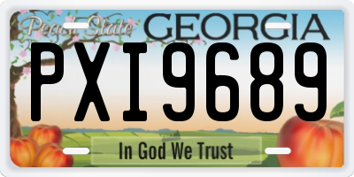 GA license plate PXI9689