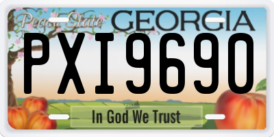 GA license plate PXI9690