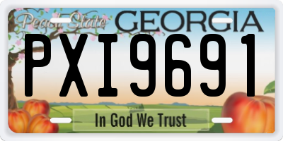 GA license plate PXI9691