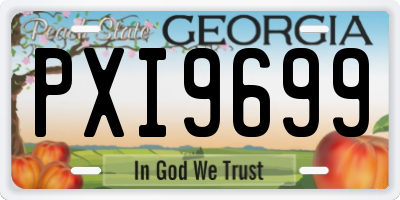 GA license plate PXI9699