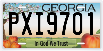 GA license plate PXI9701