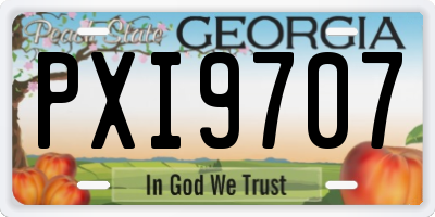 GA license plate PXI9707