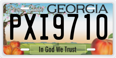 GA license plate PXI9710