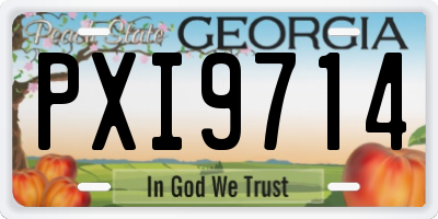 GA license plate PXI9714