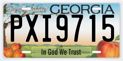 GA license plate PXI9715