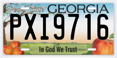 GA license plate PXI9716