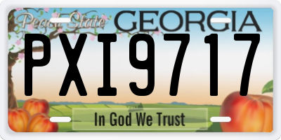 GA license plate PXI9717