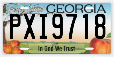 GA license plate PXI9718