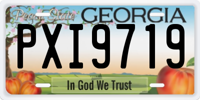 GA license plate PXI9719