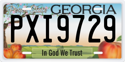 GA license plate PXI9729