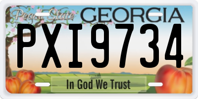 GA license plate PXI9734