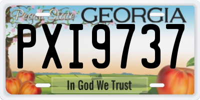 GA license plate PXI9737