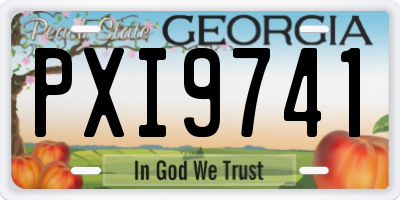 GA license plate PXI9741
