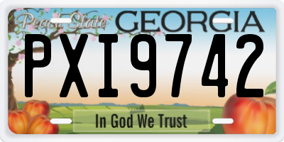 GA license plate PXI9742