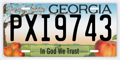 GA license plate PXI9743