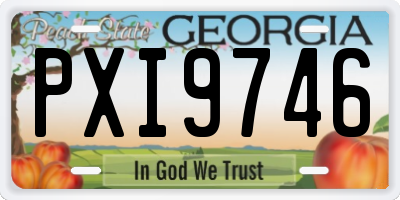GA license plate PXI9746