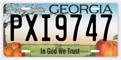 GA license plate PXI9747