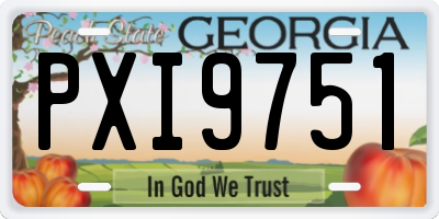 GA license plate PXI9751