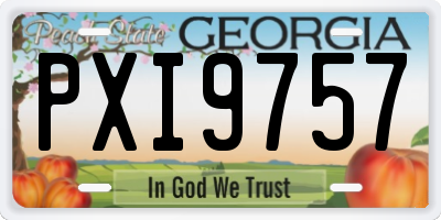 GA license plate PXI9757