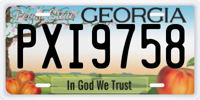 GA license plate PXI9758