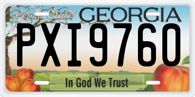 GA license plate PXI9760