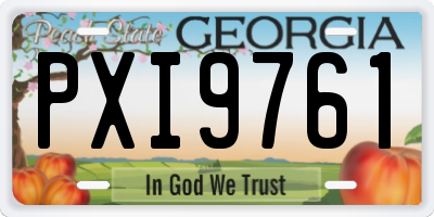 GA license plate PXI9761