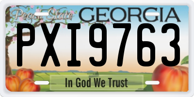 GA license plate PXI9763