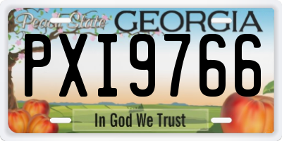 GA license plate PXI9766