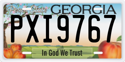GA license plate PXI9767