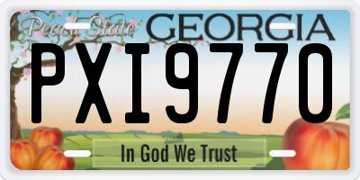 GA license plate PXI9770