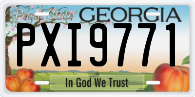 GA license plate PXI9771