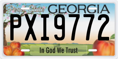 GA license plate PXI9772