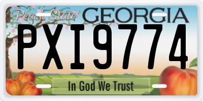 GA license plate PXI9774