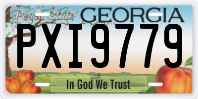 GA license plate PXI9779