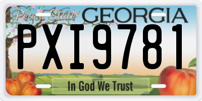 GA license plate PXI9781