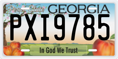 GA license plate PXI9785