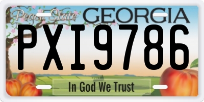 GA license plate PXI9786