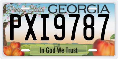 GA license plate PXI9787