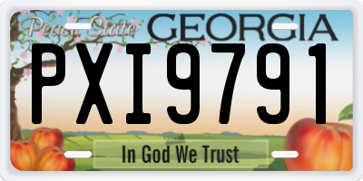 GA license plate PXI9791