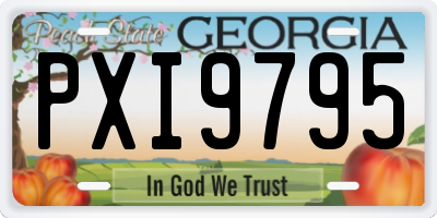 GA license plate PXI9795