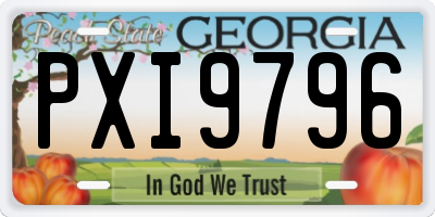 GA license plate PXI9796
