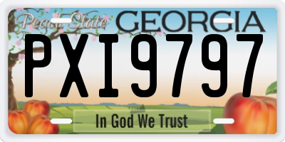 GA license plate PXI9797
