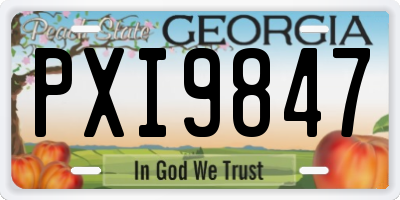 GA license plate PXI9847