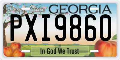 GA license plate PXI9860