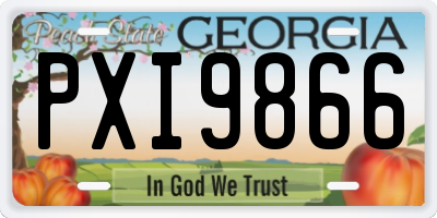 GA license plate PXI9866