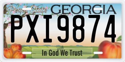 GA license plate PXI9874